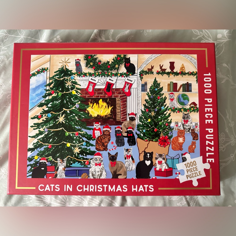 Cats in Christmas Hats 1000-Piece Jigsaw Puzzle NEW